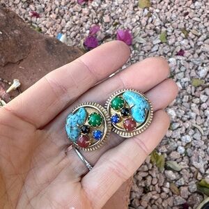 Colorful Gemstone Stud Earrings